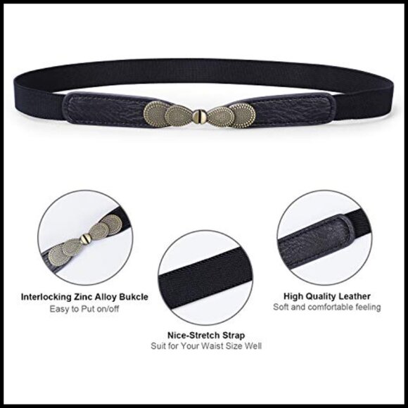 Elastic Stretch Belt for Dresses Retro Skinny Thin Waist Belt main image 7